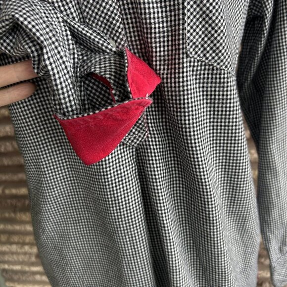 Victoria's Secret Black Gingham Check Flannel Night Sleep Shirt Size Medium - Picture 5 of 9